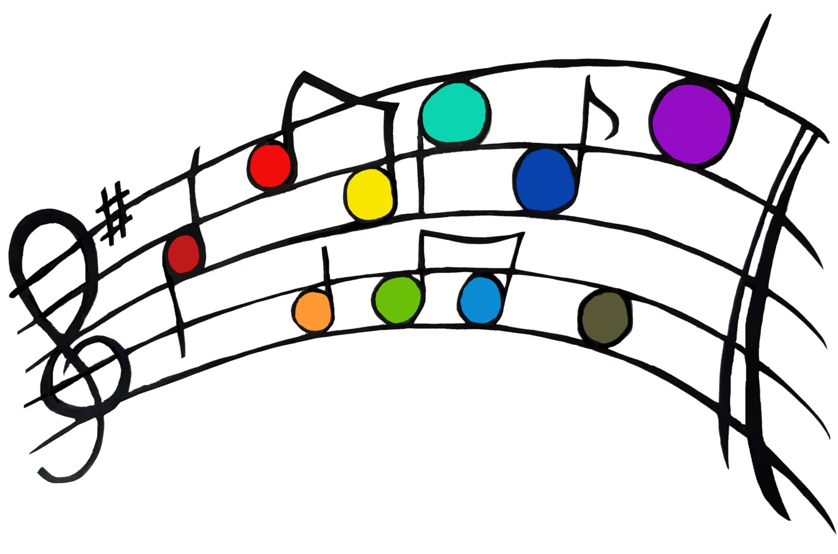 PNG-Musik - Noten-bunt (c) B. Hellmanns